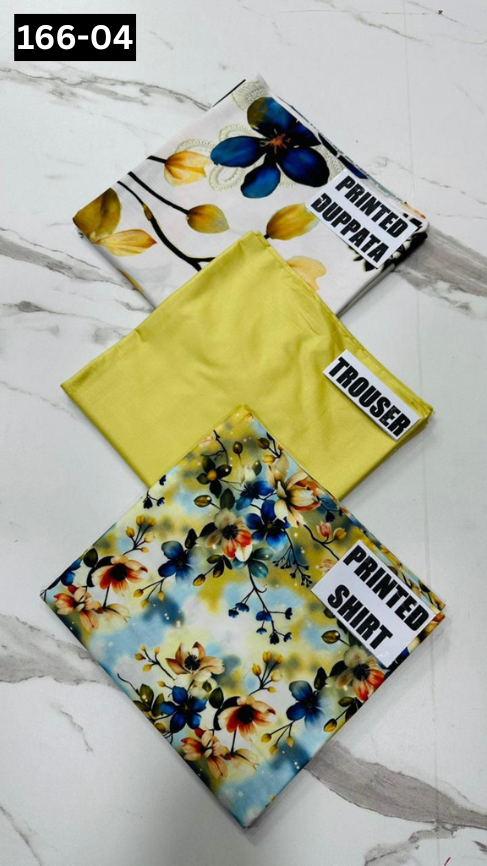 VOL 166 | DS 04 | DIGITAL PRINTED LINEN 3PC LINEN DUPATTA