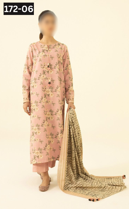 VOL 172 | DS 06 |  DIGITAL PRINTED KARANDI 3PC KARANDI DUPATTA