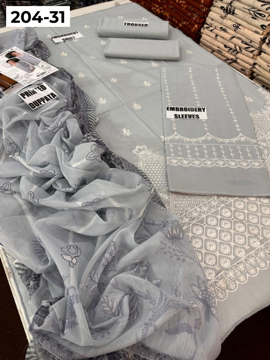 Vol 204 | DS 31 | LAWN EMBROIDERED THREE PIECE COLLECTION