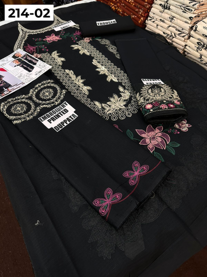 VOL 214 | DS 02 | LAWN LUXURY EMBROIDERED 3PC