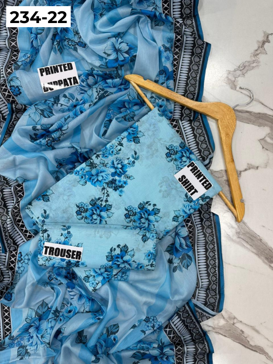 VOL 234 | DS 22 | Baroque | DIGITAL PRINTED LAWN THREE PIECES