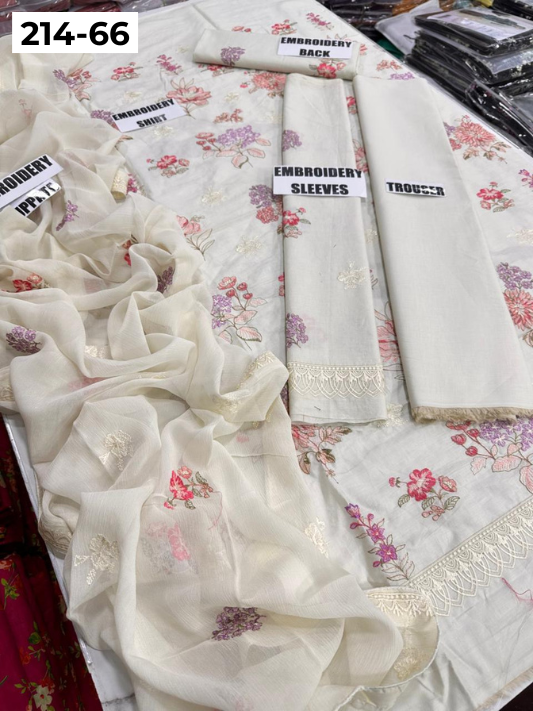 VOL 214 | DS 66 | LAWN LUXURY EMBROIDERED 3PC