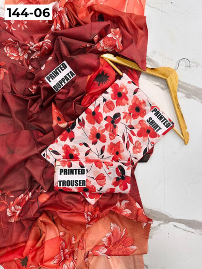 VOL 144 | DS 06 | DIGITAL PRINTED LAWN 3PC VOIL LAWN DUPATTA