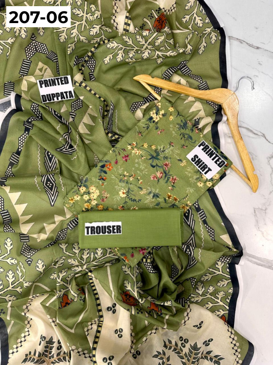 VOL 207 | DS 06 | DIGITAL PRINTED LAWN 3PC LAWN DUPATTA