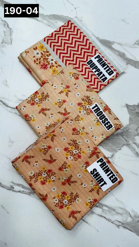 VOL 190 | DS 04 | DIGITAL PRINTED KHADDAR 3PC KHADDAR DUPATTA