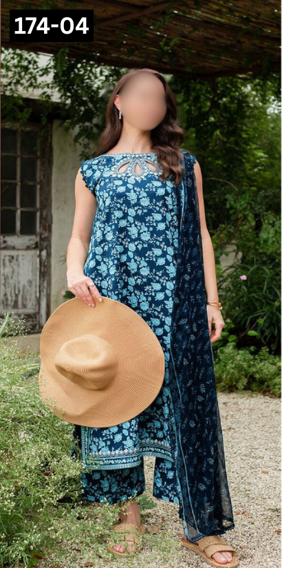 VOL 174 | DS 04 | DIGITAL PRINTED BANA DORA DHANAK 3PC DHANAK BANA DORA DUPATTA