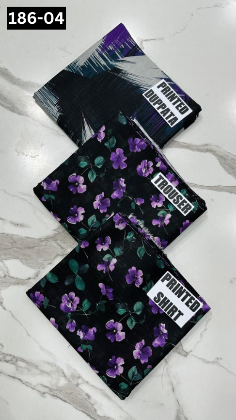 VOL 186 | DS 04 | DIGITAL PRINTED KHADDAR 3PC KHADDAR DUPATTA