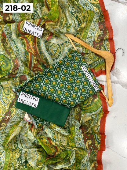 VOL 218 | DS 02 | Madham By Lala | LAWN DIGITAL PRINTED LAWN SHIRT PLAIN TROUSER VOIL LAWN DUPATTA