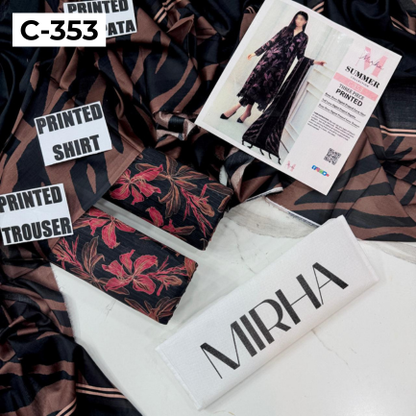 MIRHA | DS C353 | BANA DORA DIGITAL PRINTED LAWN 3PC