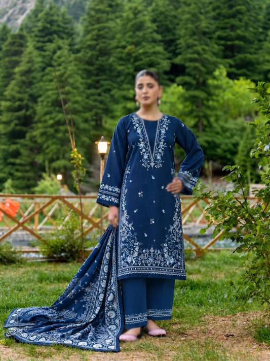 VOL 280 | 04 | WARDA BY SHANAYA | DIGITAL PRINTED 3PC CORDUROY KHADDAR SUIT | PRINTED SHIRT, TROUSER & DUPATTA