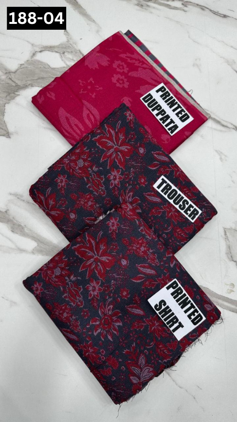 VOL 188 | DS 04 | DIGITAL PRINTED DHANAK 3PC DHANAK DUPATTA