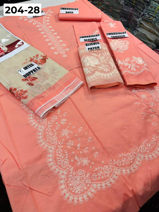 Vol 204 | DS 28 | LAWN EMBROIDERED THREE PIECE COLLECTION