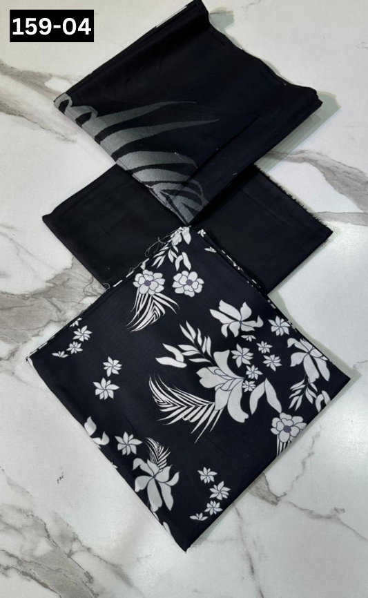 VOL 159 | DS 04 | DIGITAL PRINTED LINEN 3PC LINEN DUPATTA