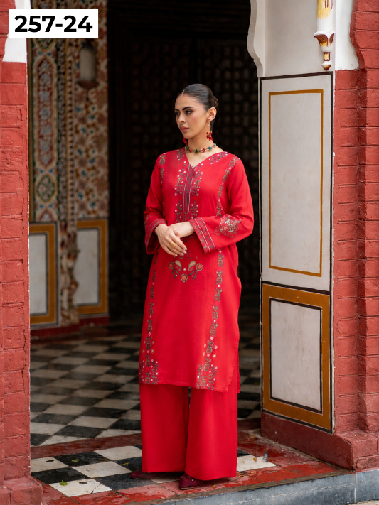 VOL 257 | DS 24 | PRINTED HIT CODES LAWN 2PC | DIGITAL PRINTED LAWN SHIRT, PLAIN COTTON TROUSER