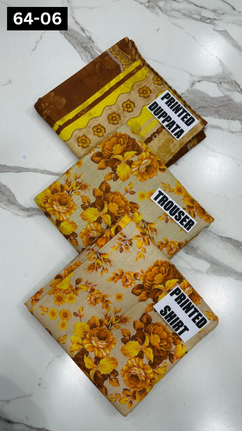 VOL 64 | DS 06 | DIGITAL PRINTED KHADDAR 3PC KHADDAR DUPATTA