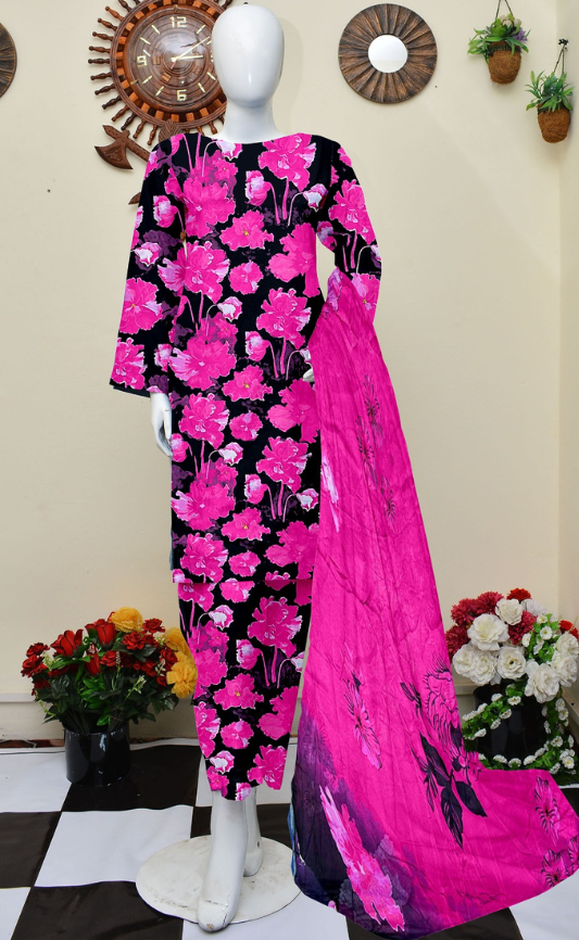 VOL 144 | DS 04 | DIGITAL PRINTED LAWN 3PC VOIL LAWN DUPATTA