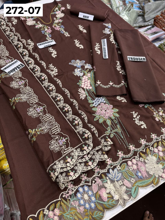 VOL 272 | DS 07 | DHANAK CHAMKI LUXURY EMBROIDERY 3PC