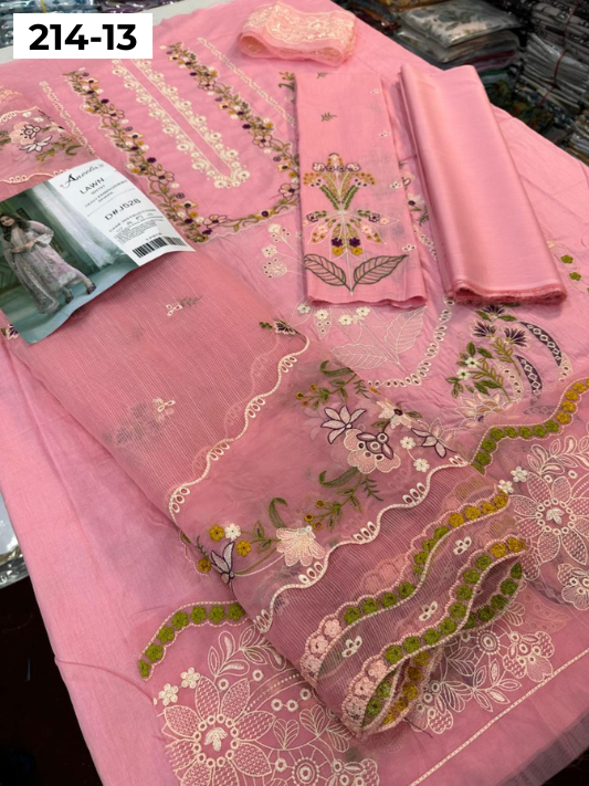VOL 214 | DS 13 | LAWN LUXURY EMBROIDERED 3PC