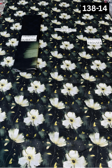 VOL 138 | DS 14 | DIGITAL PRINTED LAWN 3PC VOIL LAWN DUPATTA