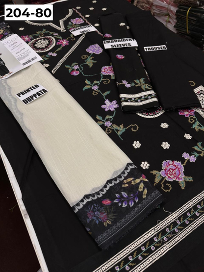 Vol 204 | DS 80 | LAWN EMBROIDERED THREE PIECE COLLECTION