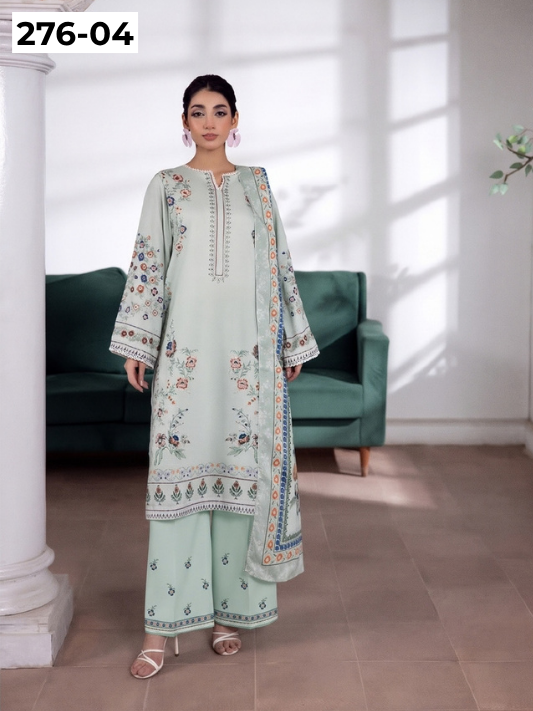 VOL 276 | DS 04 | MAIRA BY SHANAYA | DIGITAL PRINTED 3PC STONE COTTON SHIRT, PRINTED TROUSER, PRINTED STONE COTTON DUPATTA