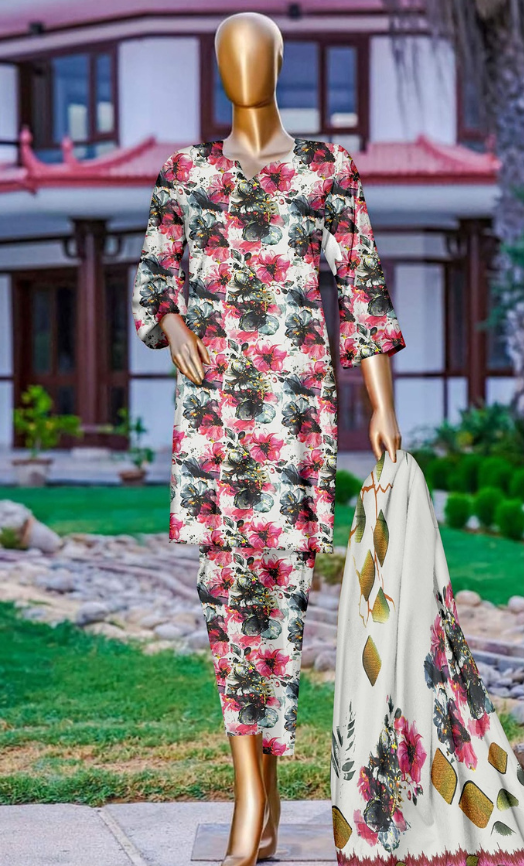 VOL 142 | DS 04 | DIGITAL PRINTED LAWN 3PC VOIL LAWN DUPATTA