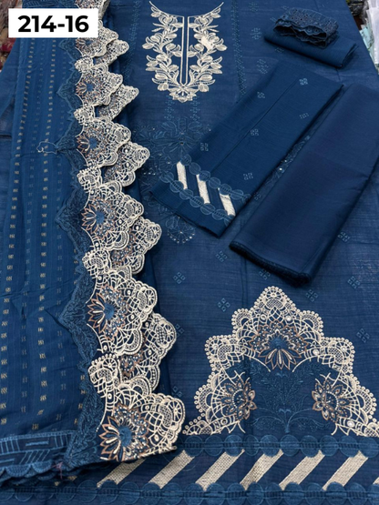 VOL 214 | DS 16 | LAWN LUXURY EMBROIDERED 3PC
