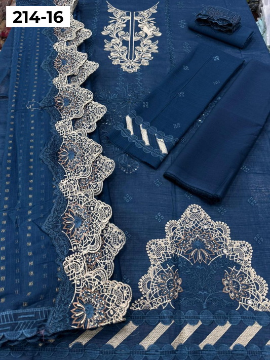 VOL 214 | DS 16 | LAWN LUXURY EMBROIDERED 3PC