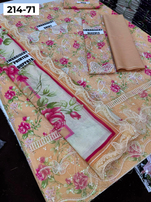VOL 214 | DS 71 | LAWN LUXURY EMBROIDERED 3PC