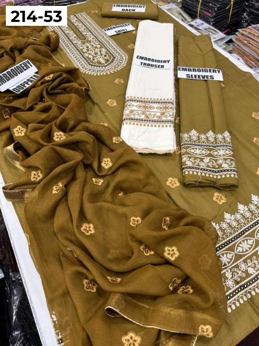 VOL 214 | DS 53 | LAWN LUXURY EMBROIDERED 3PC