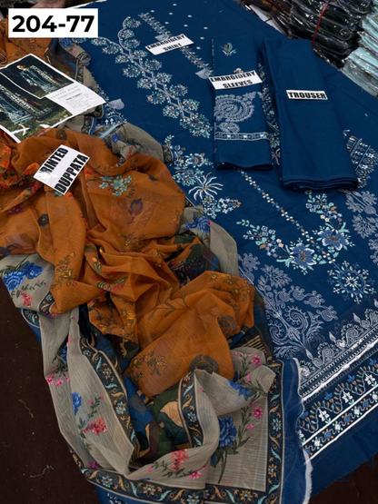 Vol 204 | DS 77 | LAWN EMBROIDERED THREE PIECE COLLECTION