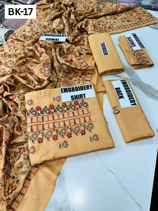 BAREEZE KARANDI | DS 17| KARANDI EMBROIDERED 3PC WITH EMBROIDERED SHAWLvvvvvv
