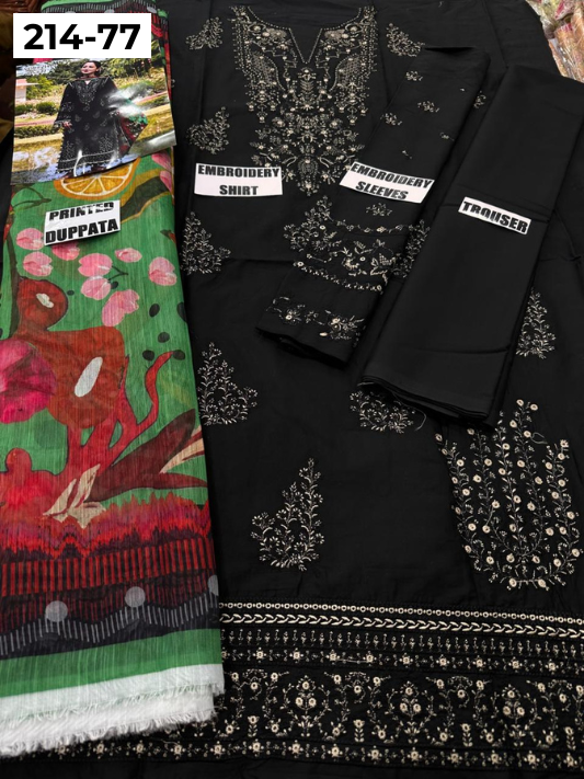 VOL 214 | DS 77 | LAWN LUXURY EMBROIDERED 3PC