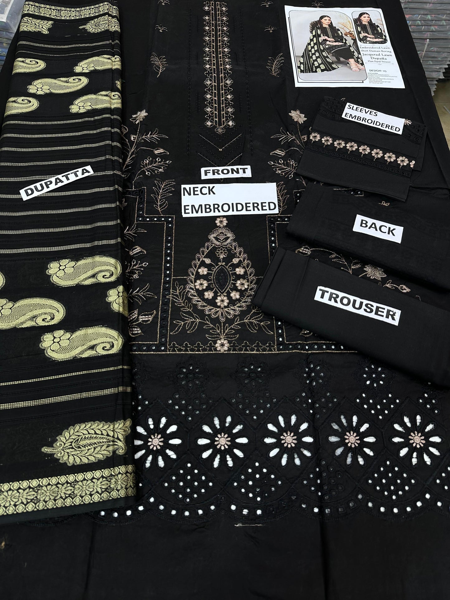 EMBROIDERY LAWN 3PC JACQUARD DUPATTA | DS 05 | LAWN