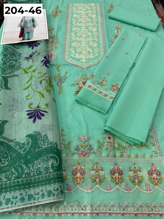 Vol 204 | DS 46 | LAWN EMBROIDERED THREE PIECE COLLECTION