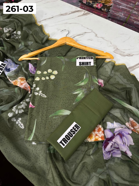 VOL 261 | DS 03 | m basics By Maria-B | DIGITAL PRINTED LAWN THREE PIECES