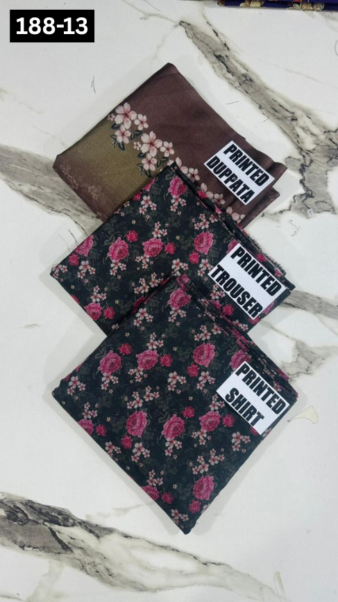 VOL 188 | DS 13 | DIGITAL PRINTED DHANAK 3PC DHANAK DUPATTA