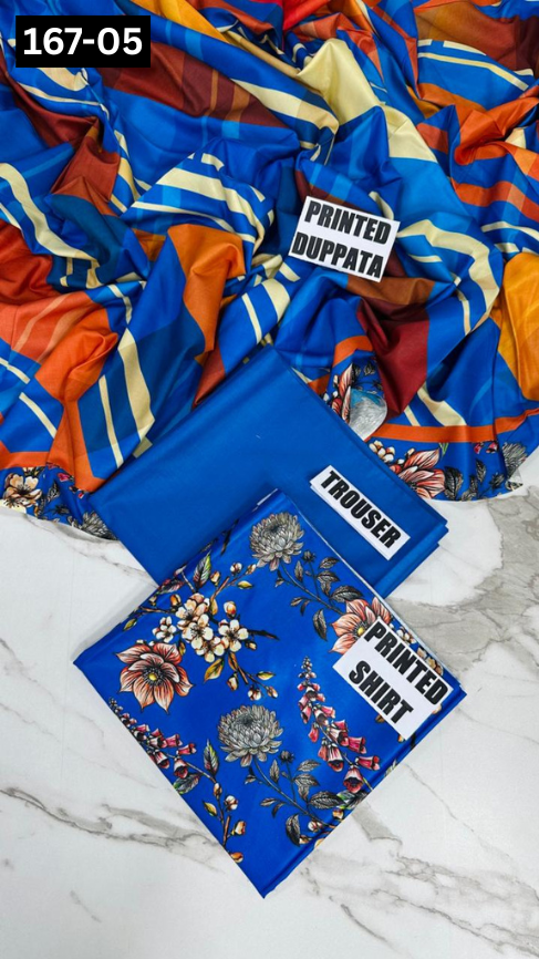VOL 167 | DS 05 | DIGITAL PRINTED LINEN 3PC LINEN DUPATTA