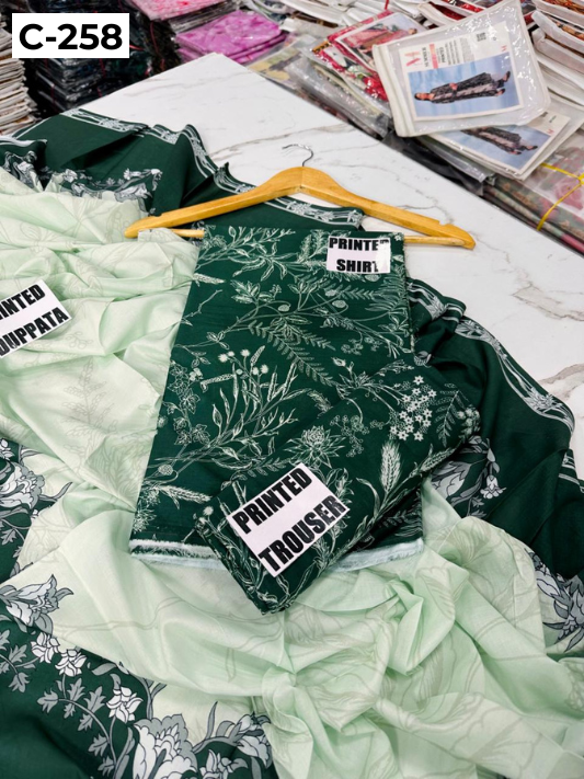 MIRHA LAWN DIGITAL PRINTED 3PC | DS C258 |