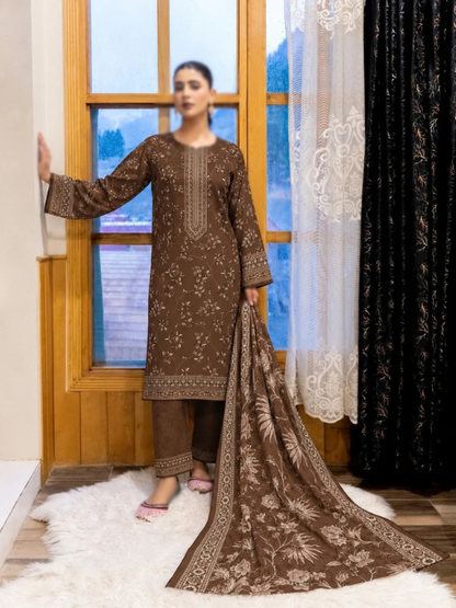 VOL 280 | 05 | WARDA BY SHANAYA | DIGITAL PRINTED 3PC CORDUROY KHADDAR SUIT | PRINTED SHIRT, TROUSER & DUPATTA