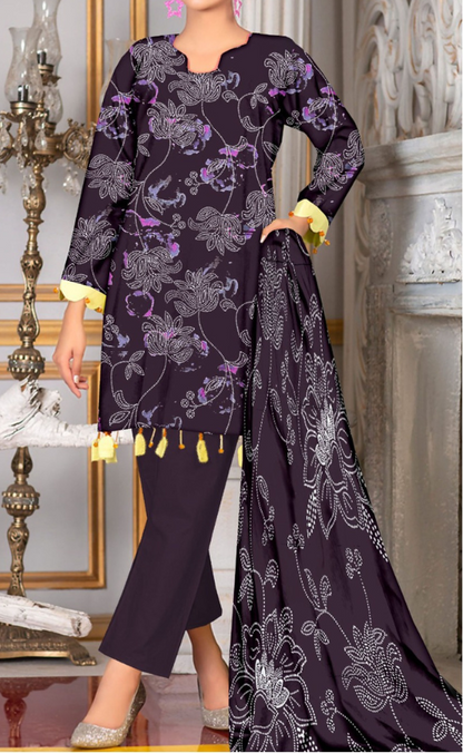 VOL 159 | DS 08 | DIGITAL PRINTED LINEN 3PC LINEN DUPATTA