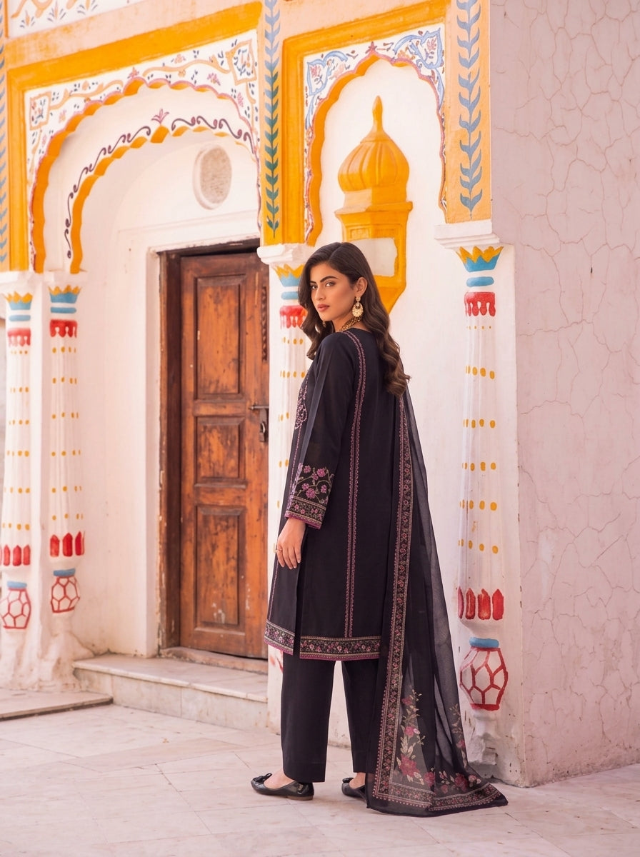 VOL 279 | 05 | ZAIB BY SHANAYA | DIGITAL PRINTED 3PC STONE LINEN SUIT | PRINTED SHIRT, TROUSER & DUPATTA