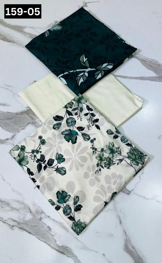 VOL 159 | DS 05 | DIGITAL PRINTED LINEN 3PC LINEN DUPATTA