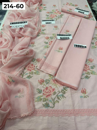 VOL 214 | DS 60 | LAWN LUXURY EMBROIDERED 3PC