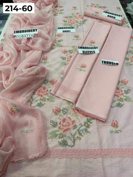 VOL 214 | DS 60 | LAWN LUXURY EMBROIDERED 3PC