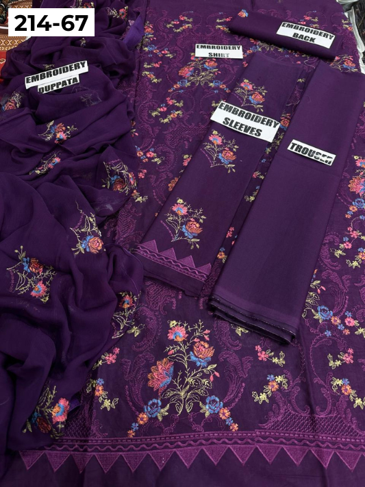 VOL 214 | DS 67 | LAWN LUXURY EMBROIDERED 3PC