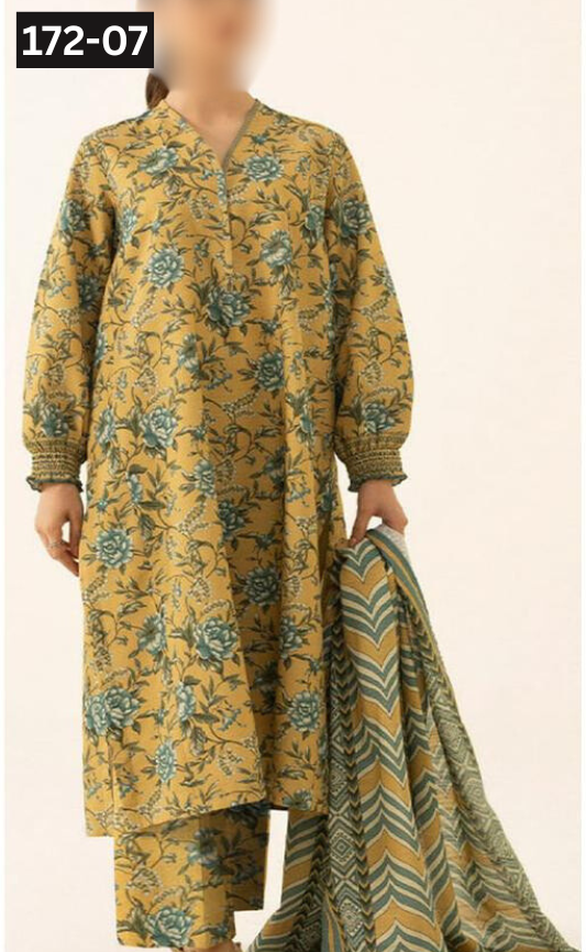 VOL 172 | DS 07 |  DIGITAL PRINTED KARANDI 3PC KARANDI DUPATTA