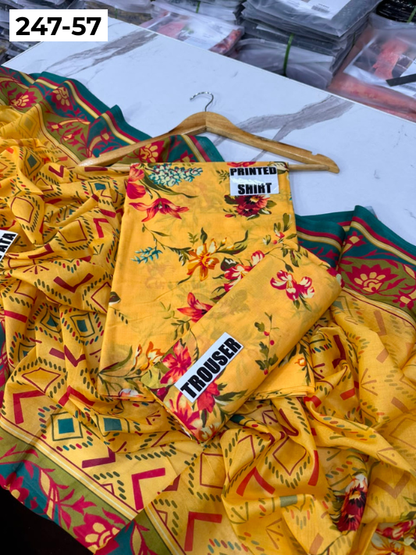 VOL 247 | DS 57 | DIGITAL PRINTED LAWN THREE PIECES VOIL LAWN DUPATTA