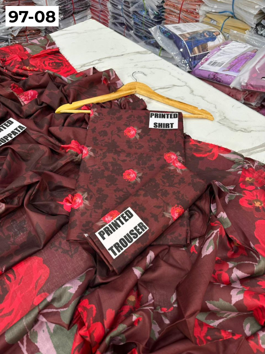 VOL 97 | DS 08 | DIGITAL PRINTED LAWN 3PC LAWN DUPATTA