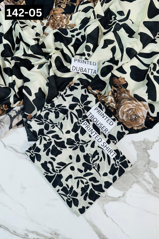 VOL 142 | DS 05 | DIGITAL PRINTED LAWN 3PC VOIL LAWN DUPATTA